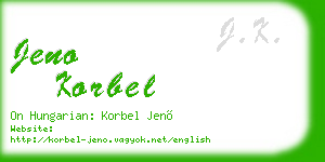 jeno korbel business card